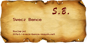 Svecz Bence névjegykártya